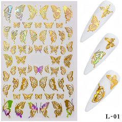 3D Flower Nail Sticker Lace Butterfly Nail Art Accessories