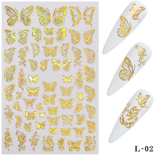 3D Flower Nail Sticker Lace Butterfly Nail Art Accessories