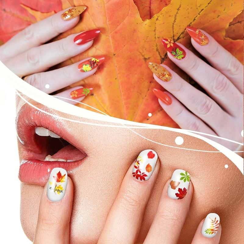 16 Sheets Holiday Nail Stickers 3D Self Adhesive Seasonal Nail Art Decals