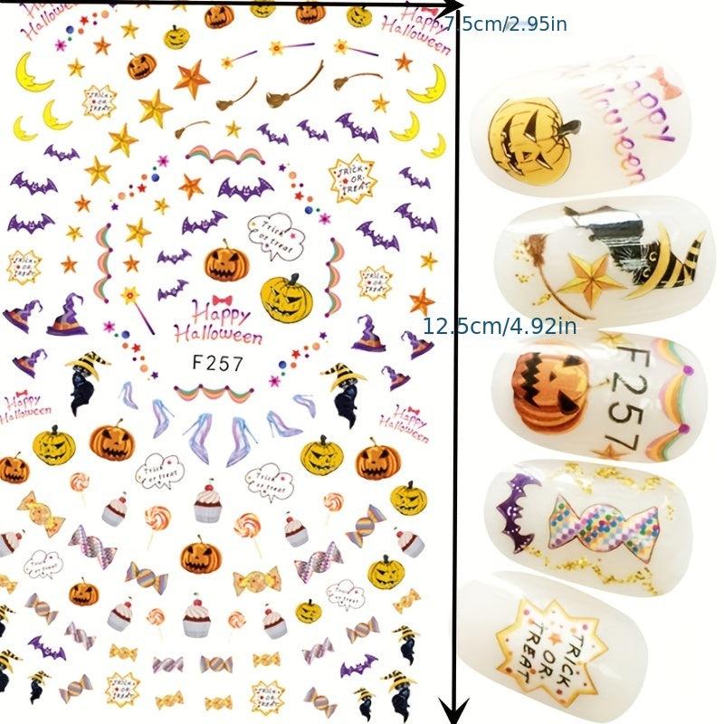 16 Sheets Holiday Nail Stickers 3D Self Adhesive Seasonal Nail Art Decals