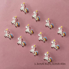 20 pcs Unicorn Nail Art Resin Charms for Gel & Acrylic Nails DIY Crafts