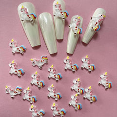 20 pcs Unicorn Nail Art Resin Charms for Gel & Acrylic Nails DIY Crafts