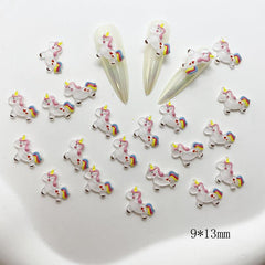 20 pcs Unicorn Nail Art Resin Charms for Gel & Acrylic Nails DIY Crafts