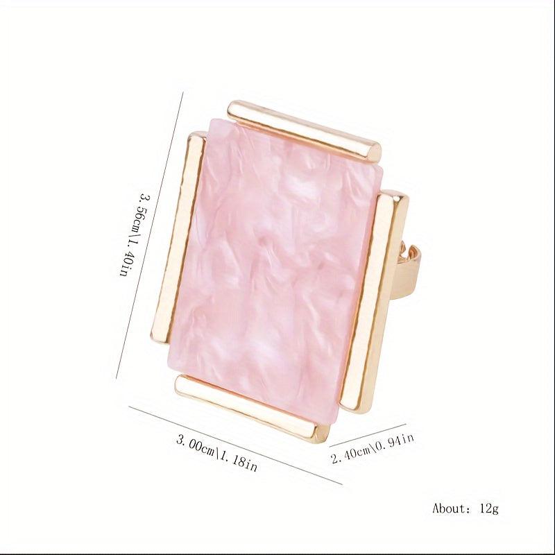 Resin Stone Nail Art Palette Finger Ring False Nails Tips Drawing Mixing DIY
