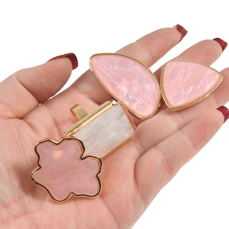 Resin Stone Nail Art Palette Finger Ring False Nails Tips Drawing Mixing DIY