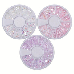 DIY Nail Art Wheel Tips Crystal Glitter Rhinestone 3D Decoration