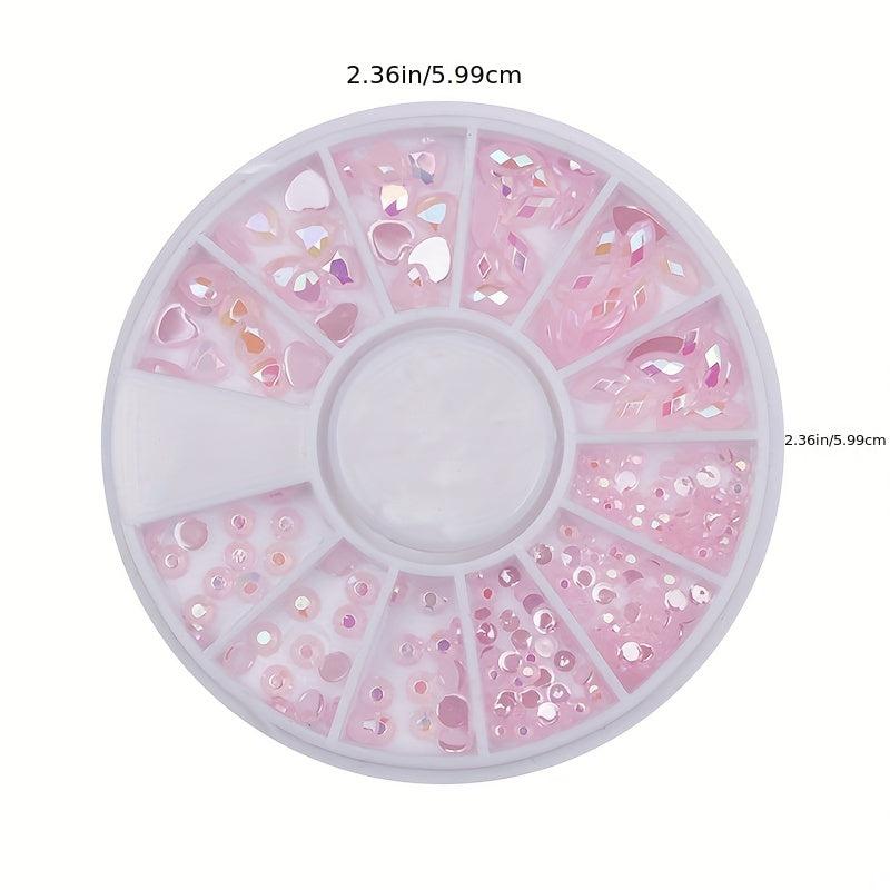 DIY Nail Art Wheel Tips Crystal Glitter Rhinestone 3D Decoration