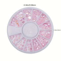 DIY Nail Art Wheel Tips Crystal Glitter Rhinestone 3D Decoration