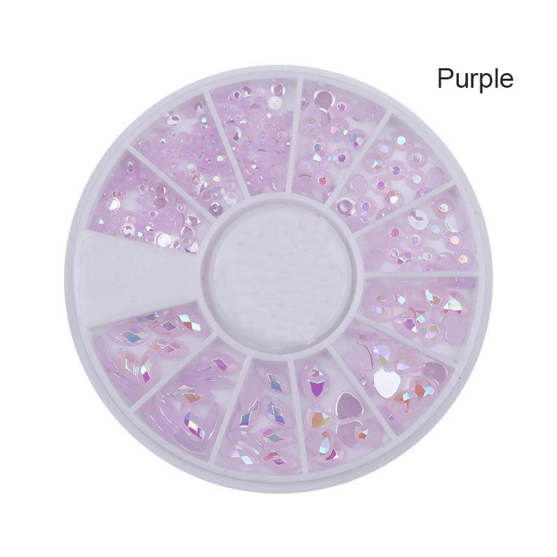 DIY Nail Art Wheel Tips Crystal Glitter Rhinestone 3D Decoration