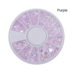 DIY Nail Art Wheel Tips Crystal Glitter Rhinestone 3D Decoration