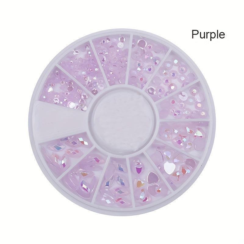 DIY Nail Art Wheel Tips Crystal Glitter Rhinestone 3D Decoration