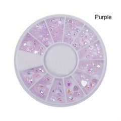 DIY Nail Art Wheel Tips Crystal Glitter Rhinestone 3D Decoration