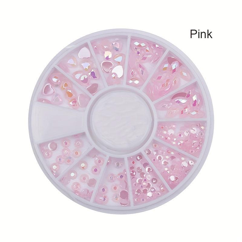 DIY Nail Art Wheel Tips Crystal Glitter Rhinestone 3D Decoration