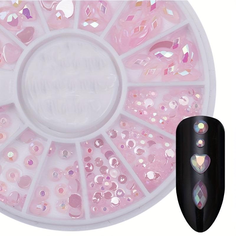 DIY Nail Art Wheel Tips Crystal Glitter Rhinestone 3D Decoration