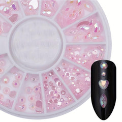 DIY Nail Art Wheel Tips Crystal Glitter Rhinestone 3D Decoration