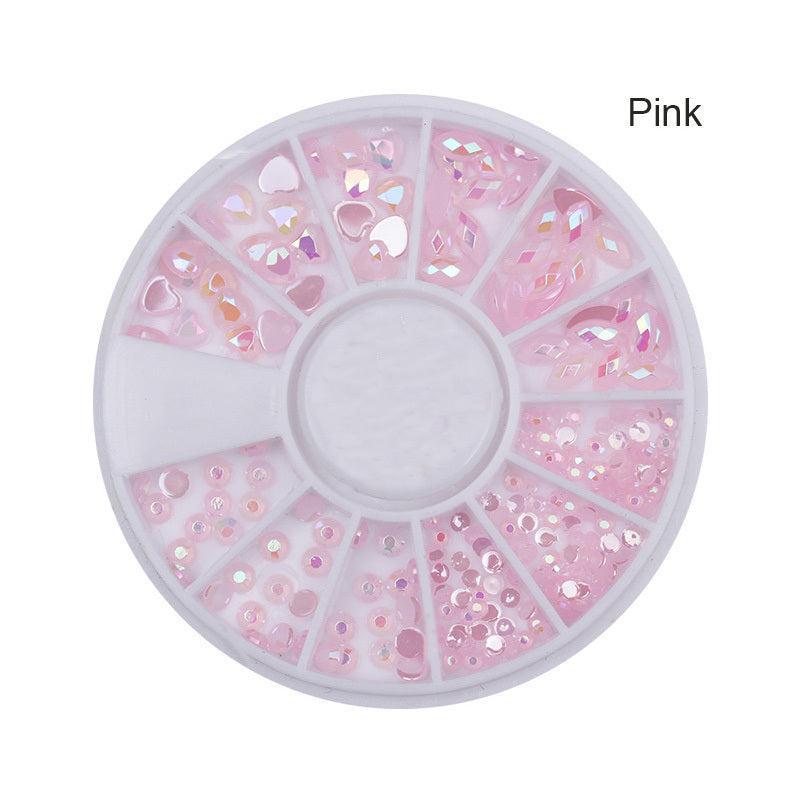 DIY Nail Art Wheel Tips Crystal Glitter Rhinestone 3D Decoration