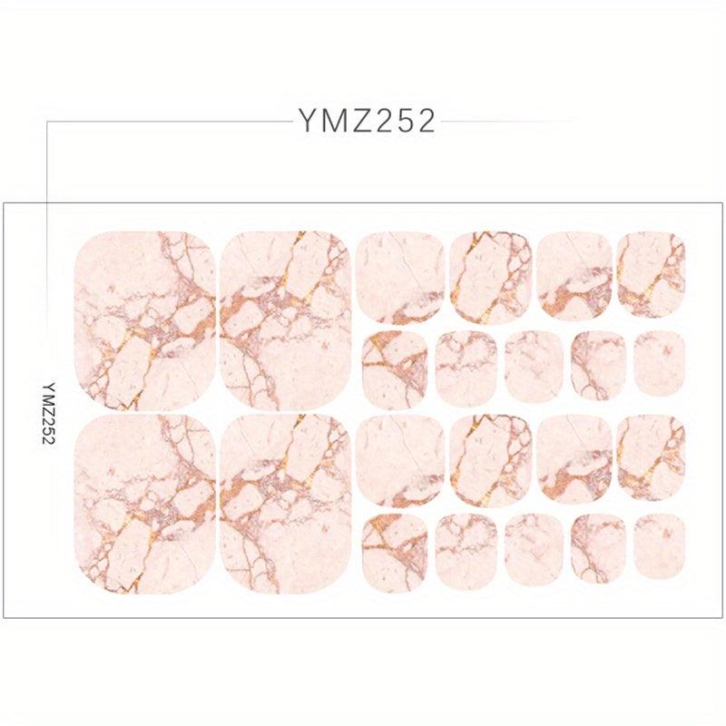 Marble Nail Polish Strips Stickers French Gel Nail Wraps Press On Nails