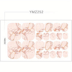 Marble Nail Polish Strips Stickers French Gel Nail Wraps Press On Nails