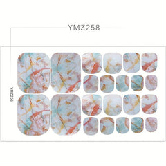 Marble Nail Polish Strips Stickers French Gel Nail Wraps Press On Nails