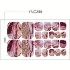 Marble Nail Polish Strips Stickers French Gel Nail Wraps Press On Nails