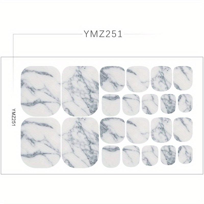 Marble Nail Polish Strips Stickers French Gel Nail Wraps Press On Nails