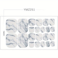 Marble Nail Polish Strips Stickers French Gel Nail Wraps Press On Nails