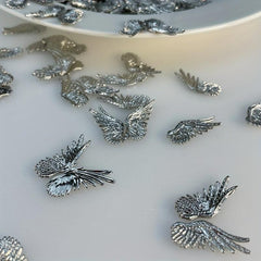 Vintage Gothic Angel Wings Nail Charms Punk Style Nail Studs for Halloween