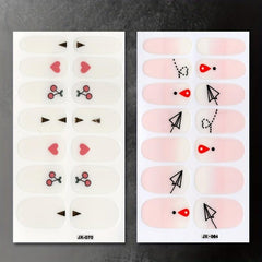 6 Sheets Colorful Nail Polish Stickers Self Adhesive Nail Art Decal Strips