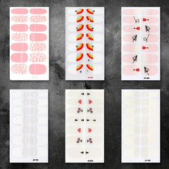 6 Sheets Colorful Nail Polish Stickers Self Adhesive Nail Art Decal Strips