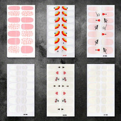 6 Sheets Colorful Nail Polish Stickers Self Adhesive Nail Art Decal Strips
