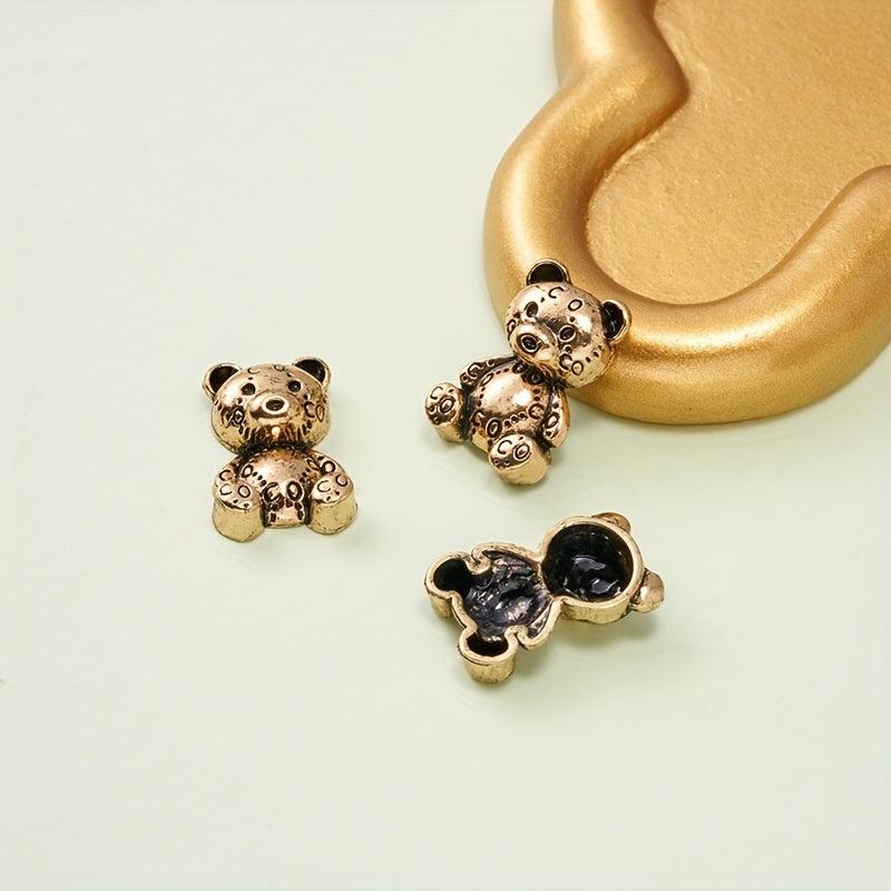 5pcs 3D Metal Bear Nail Pendant Punk Style Nail Art Charms Easter Mother's Gift