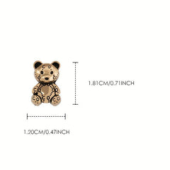 5pcs 3D Metal Bear Nail Pendant Punk Style Nail Art Charms Easter Mother's Gift
