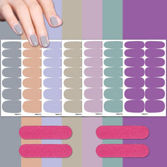 7 Sheets Solid Nail Polish Strips with 4 Pcs Nail File