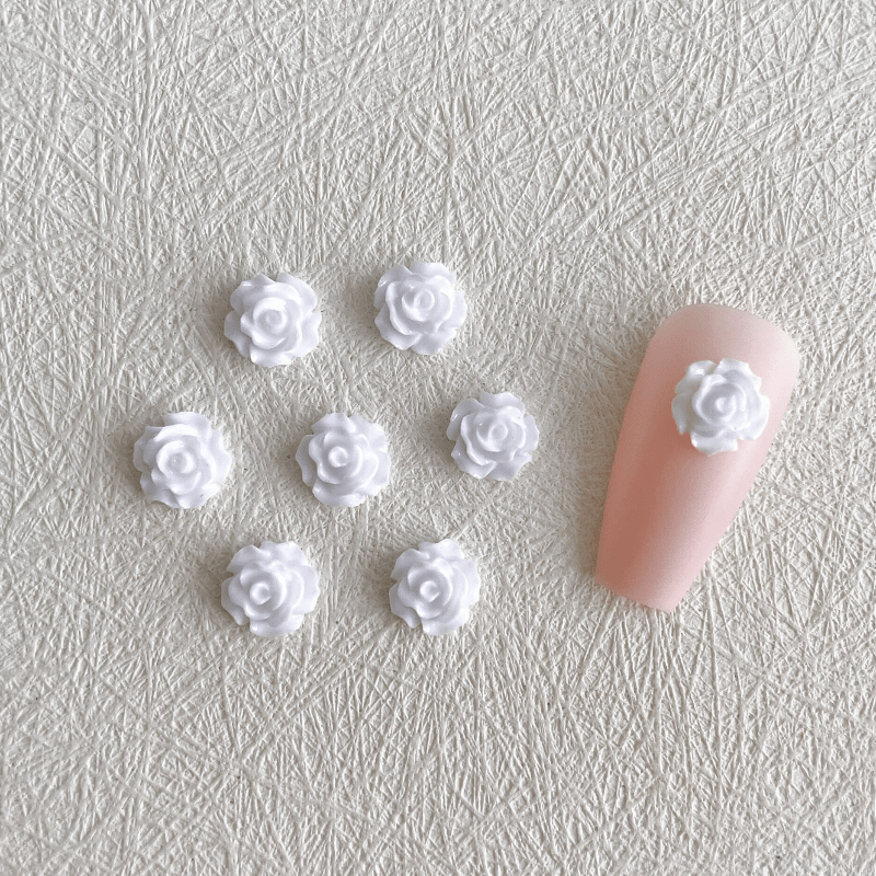 30 Pcs Resin Camellia Nail Ornaments Flower Accessories For DIY Nail Art