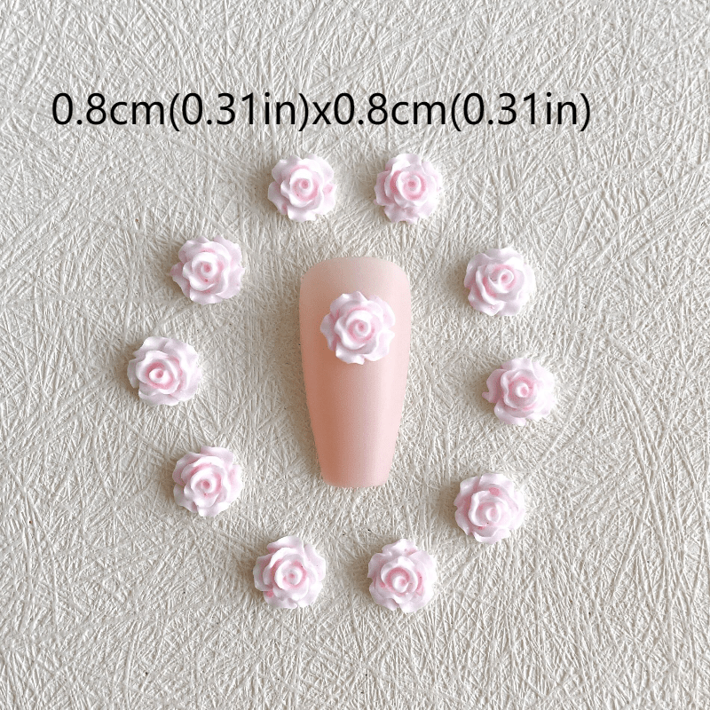 30 Pcs Resin Camellia Nail Ornaments Flower Accessories For DIY Nail Art
