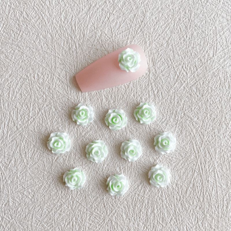 30 Pcs Resin Camellia Nail Ornaments Flower Accessories For DIY Nail Art