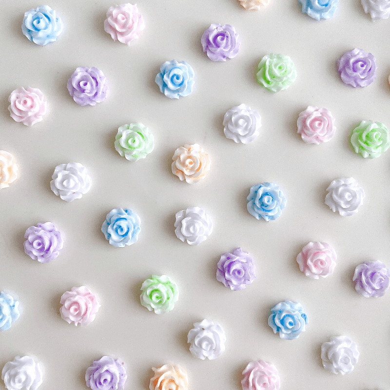 30 Pcs Resin Camellia Nail Ornaments Flower Accessories For DIY Nail Art