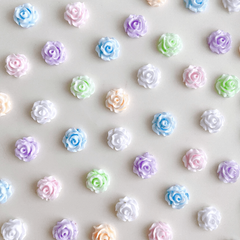 30 Pcs Resin Camellia Nail Ornaments Flower Accessories For DIY Nail Art