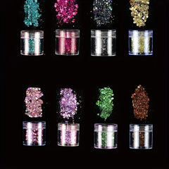 3D Holo Nail Art Glitter Sequins & Stickers Mix for Acrylic Nails