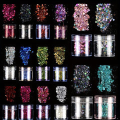 3D Holo Nail Art Glitter Sequins & Stickers Mix for Acrylic Nails