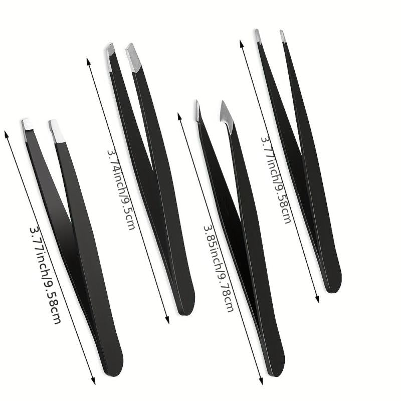5pcs Precision Tweezers Set for Eyebrow and Facial Hair Removal