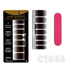 Shining Powder Gradient Nail Sticker Full Cover Nail Stickers Nail Polish
