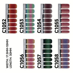 Shining Powder Gradient Nail Sticker Full Cover Nail Stickers Nail Polish