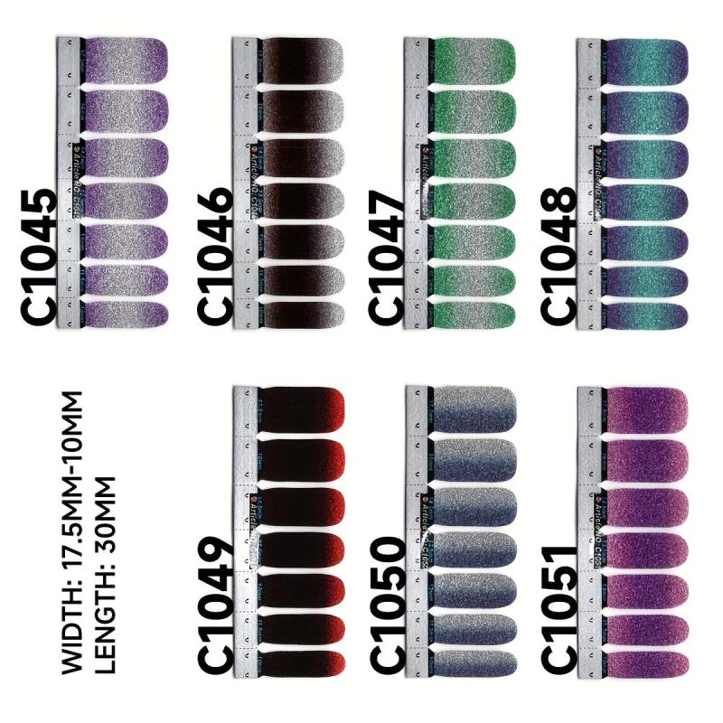 Shining Powder Gradient Nail Sticker Full Cover Nail Stickers Nail Polish