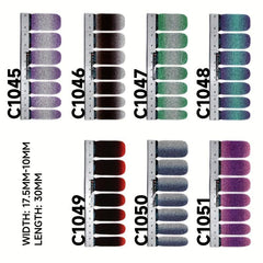 Shining Powder Gradient Nail Sticker Full Cover Nail Stickers Nail Polish