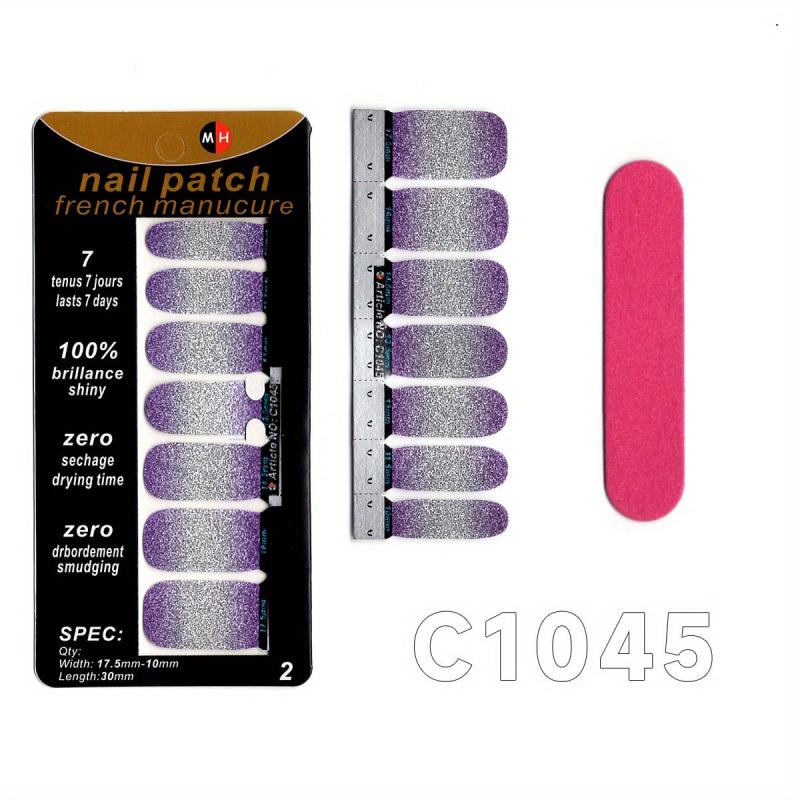 Shining Powder Gradient Nail Sticker Full Cover Nail Stickers Nail Polish