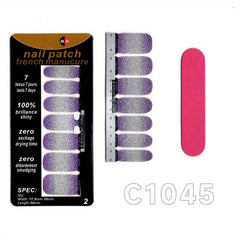Shining Powder Gradient Nail Sticker Full Cover Nail Stickers Nail Polish