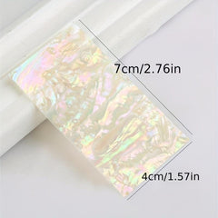 Abalone Shell Slice Nail Sticker Flakes Adhesive Decals Manicure DIY Nail Art