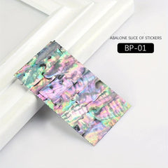 Abalone Shell Slice Nail Sticker Flakes Adhesive Decals Manicure DIY Nail Art