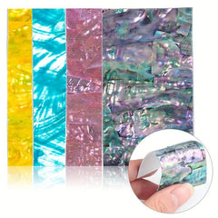 Abalone Shell Slice Nail Sticker Flakes Adhesive Decals Manicure DIY Nail Art